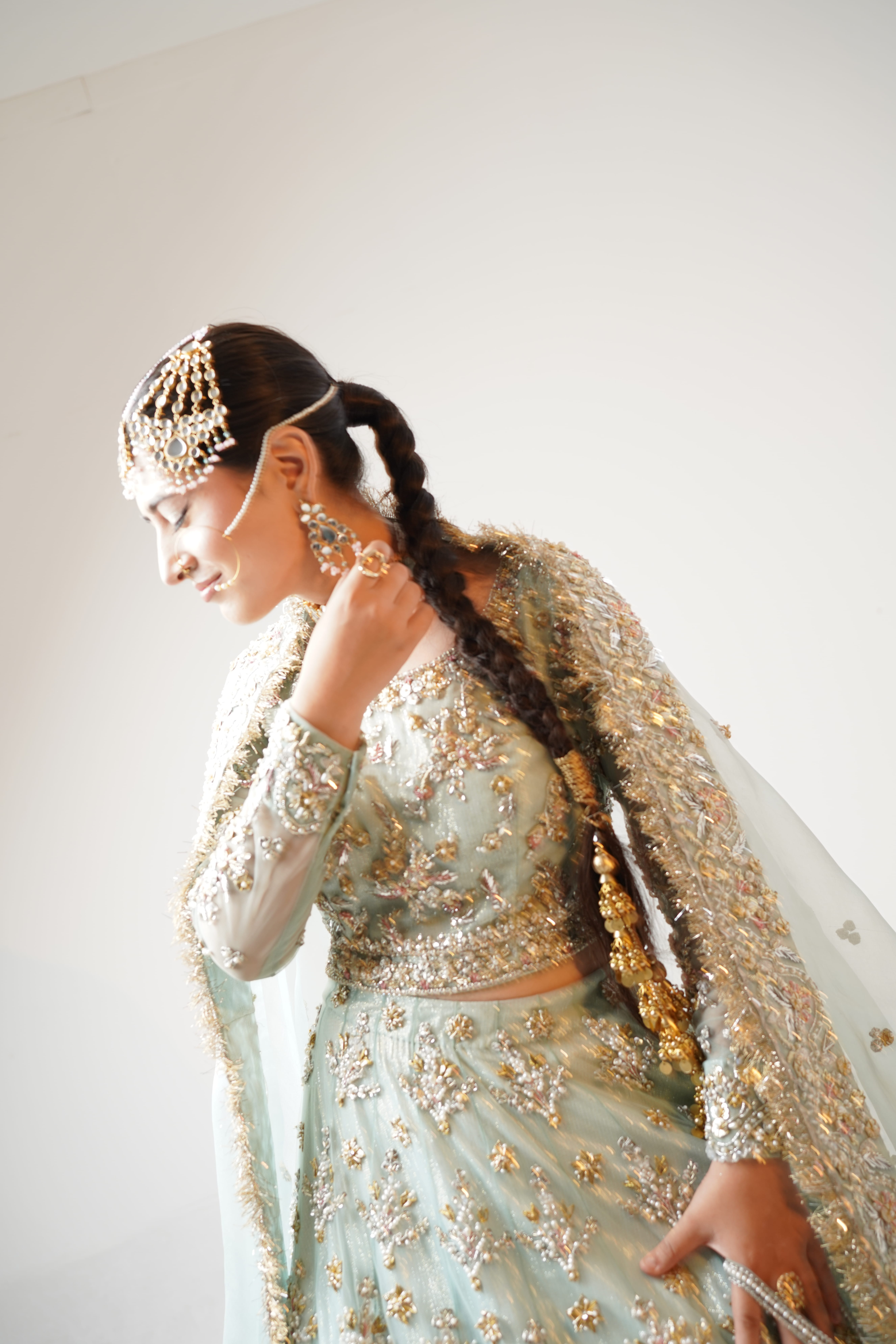 Mint Blossom Lehenga