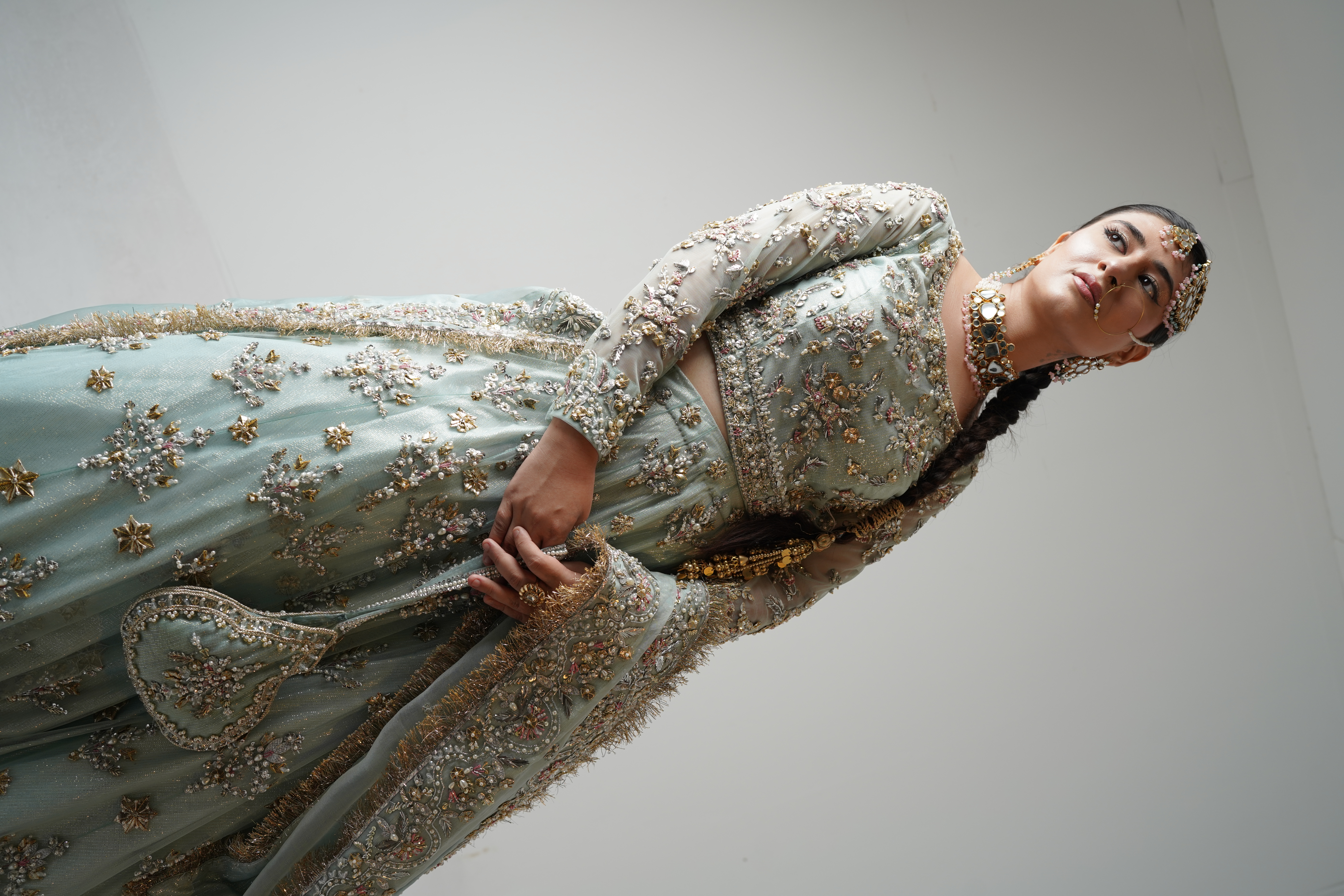 Ice Blue Anarkali Gown