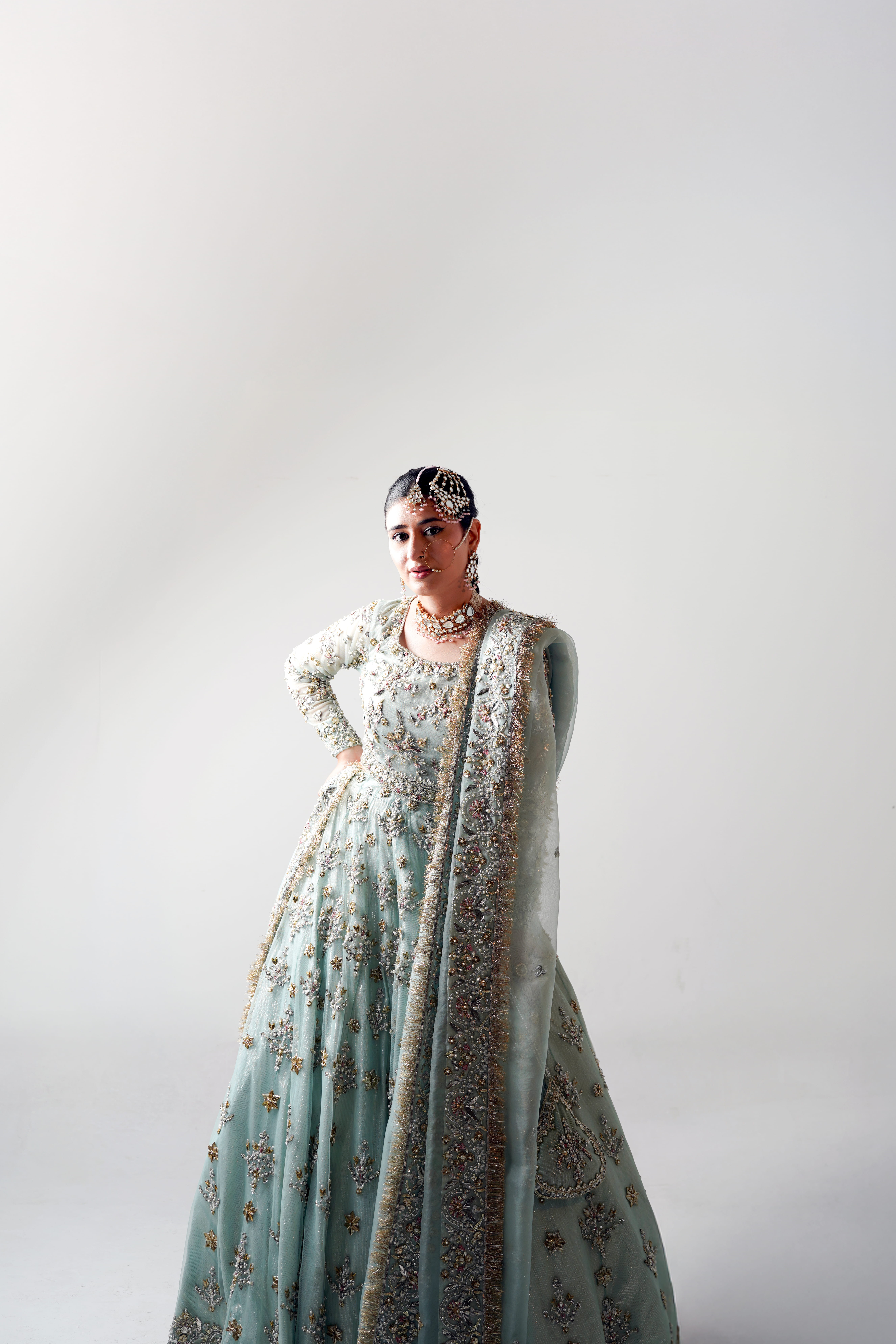 Ice Blue Anarkali Gown